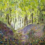 an art print depicting bluebell woods by Julia Tanner Art