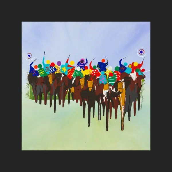 An abstract horse race coaster by Julia Tanner