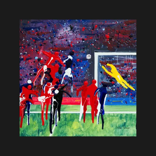 a football coaster by Julia Tanner Art