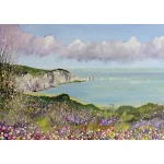 an a2 print of the needles at alum bay by Isle of Wight artist Julia Tanner