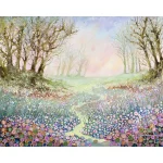 twilight stroll by Julia Tanner Art woodland greetings card and giclee art print