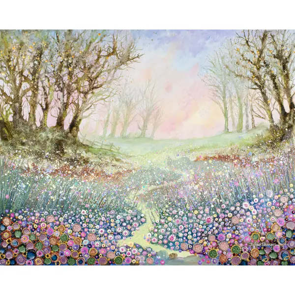Twilight stroll twilight stroll by Julia Tanner Art woodland greetings card and giclee art print