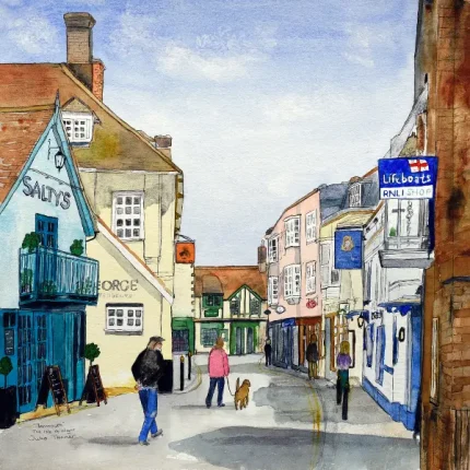 Yarmouth isle of wight art - card and print by Julia Tanner Art