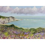 alum bay the Isle of Wight print and greetings card by Julia Tanner Art