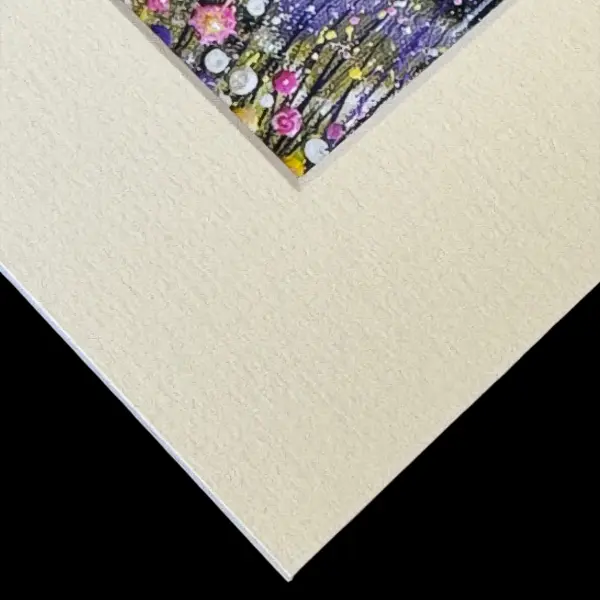 alum bay mount corner alum bay, the corner of a print in a mount by Isle of Wight artist Julia Tanner