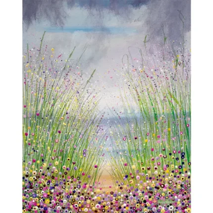 seaside flower art called beside the seaside 2 by Julia Tanner Art