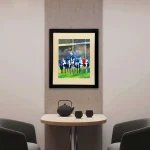 black framed rugby art depicting the Calcutta cup by Julia Tanner