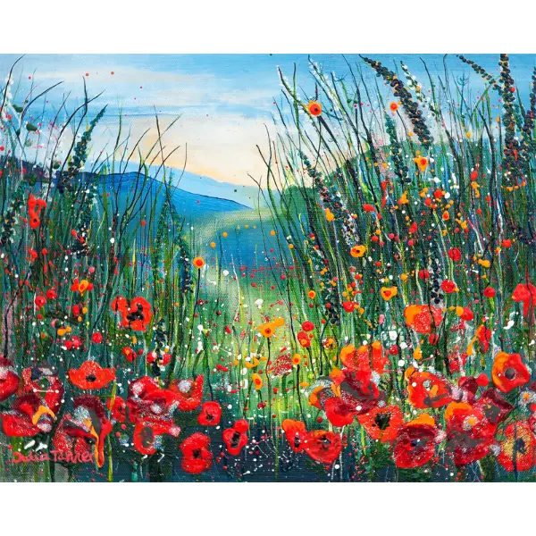 poppies-4 poppies poppy card and art print by Julia Tanner Art