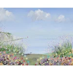 Isle of Wight painting - art greetings card and print, - a painting called summer at the needles by Julia Tanner Art