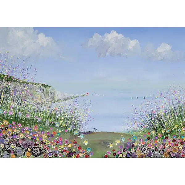 summer at the needles A2 an a2 fine art print of the needles on the Isle of Wight by Julia Tanner art