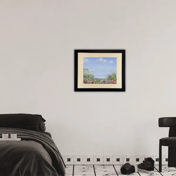 summer at the needles black frame roomset summer at the needles by Julia Tanner art in a black frame