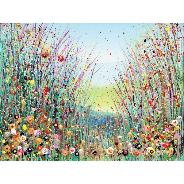 summer meadow-4 wildflower art greetings card and art print called summer meadow by Isle of Wight artist Julia Tanner