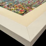 summer meadow, the corner of a print in a white frame by Isle of Wight artist Julia Tanner