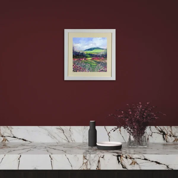 tennyson white frame room set Tennyson Down, The Isle of Wight, a painting by Julia Tanner art