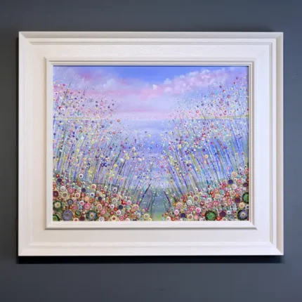 seaside flower painting a haze of colour by Isle of Wight artist Julia Tanner