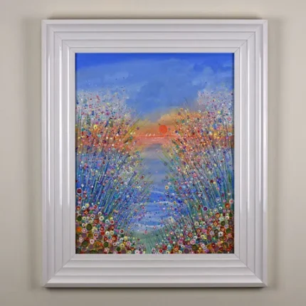 seaside painting called summer sun by Isle of Wight artist Julia Tanner