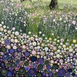 detail of cherry blossom by Isle of Wight artist Julia Tanner