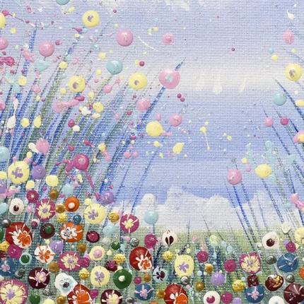 close up detail of 'a glimpse of summer' by Julia Tanner Art