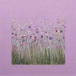 pretty in pink - an original flower meadow painting by Isle of Wight artist Julia Tanner