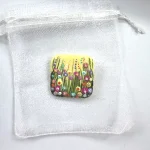 lemon square flower meadow brooch