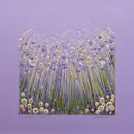 lovely in lilac original flower meadow painting by Julia Tanner Art