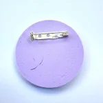 the reverse of a lilac flower meadow brooch by Julia Tanner Art