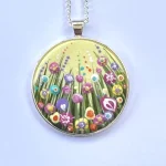 lemon round bezel flower meadow necklace by Julia Tanner