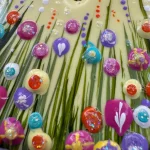 flower detail of a square lemon necklace by Julia Tanner