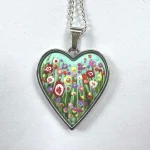 turquoise heart flower meadow necklace