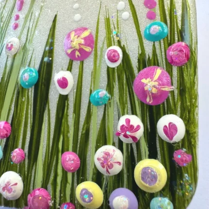 detail of the flowers on the white flower meadow brooch