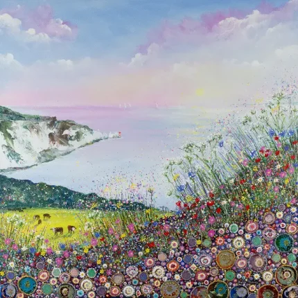 A painting of the needles on the Isle of Wight by Julia Tanner